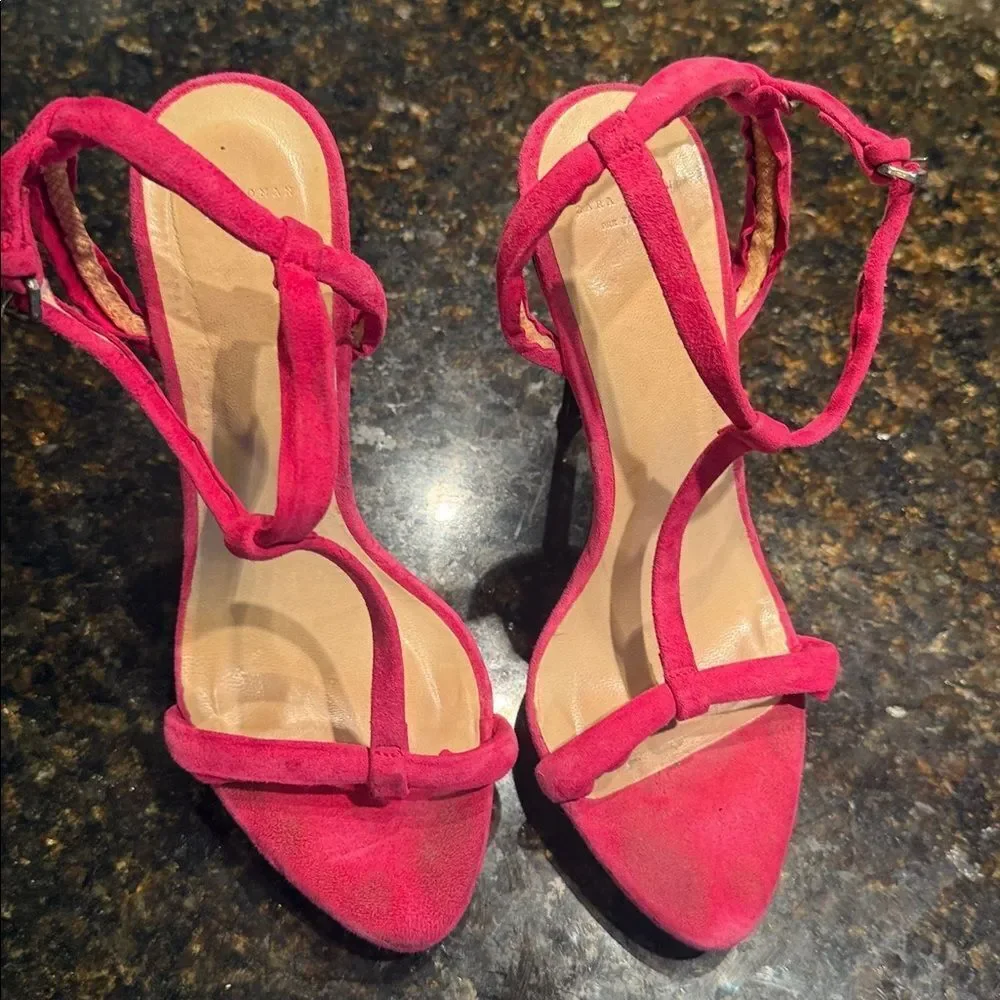 Elegant Pink Strappy Heels Size 7.5 HIGH Heel
